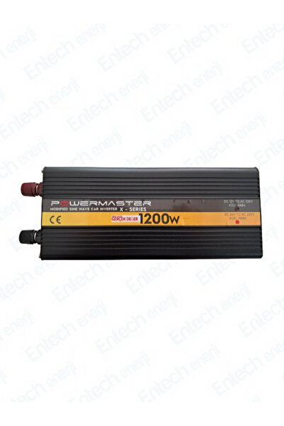 Powermaster 12V Volt 1.2kW 1200W Watt Modifiye Sinus İnverter 220 Çevirici İnvertör Dijital Ekranlı Dönüştürücü