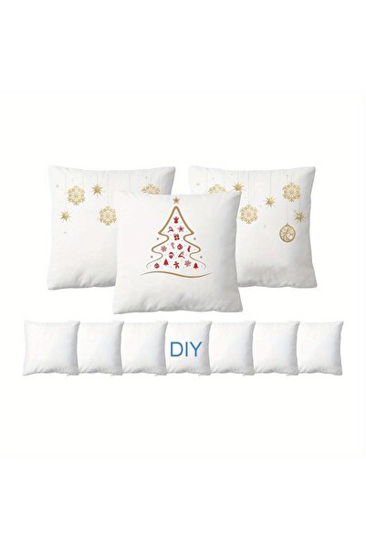 Choice عبوة من 3 أغطية وسائد بيضاء فارغة للطباعة الحرارية، مقاس 40×40 سم، طول...