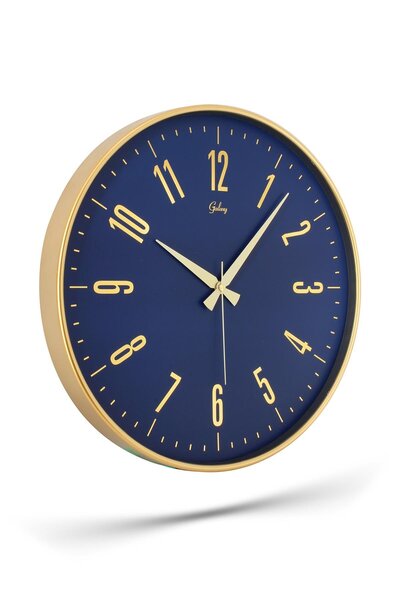 GALAX GOLD ÇERÇEVE İNCE LATİN DUVAR SAATİ 43 CM
