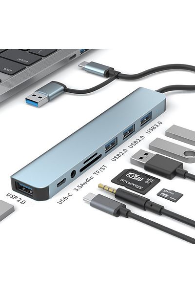 Choice 8 in 1 Port USB C Expander USB 3 Hub Type C Splitter Type C Dock Multiport Adapter USB Expander F...
