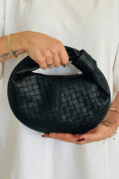 By Pellini Luna Örgülü Baget Çanta Siyah