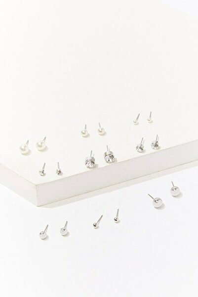 Forever 21 İnci Taş Charm Top Küpe Seti