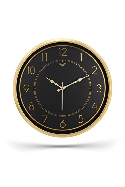 GALAX GOLD ÇERÇEVE LATİN RAKAM DUVAR SAATİ 50CM