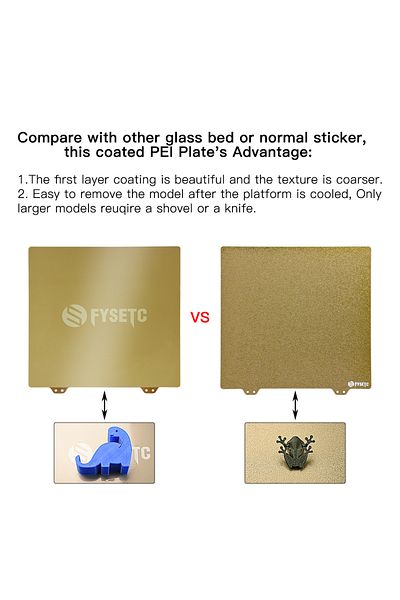 Choice FYSETC JanusBPS Double Sided PEI Spring Steel Sheet (Textured And Smooth) 305*305mm Pre-Applied P...