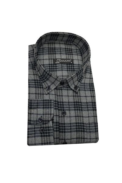 FABİO CASSANİ Ανδρικό πουκάμισο Fabio Cassani Plus Size Winter Cashmere-6948