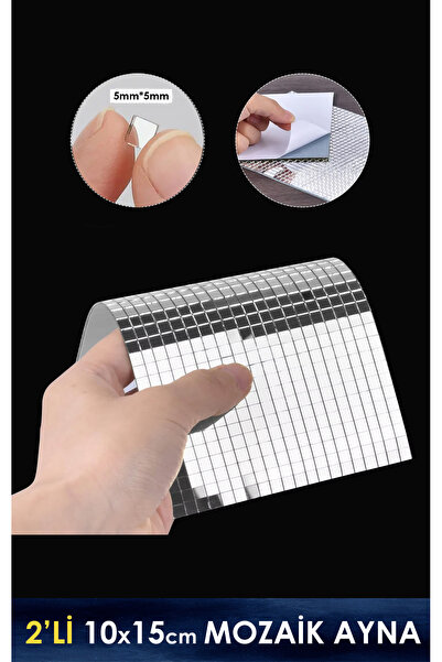 Vox Art Mozaik Ayna 5x5mm Kendinden Yapışkanlı  10x15cm Levha 2'li