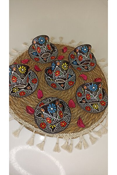 shop Yıldız El Yapımı Seramik Kahve Fincan Takımı 6 Kişilik - 12 Parça