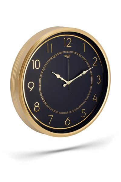 GALAX GOLD ÇERÇEVE LATİN RAKAM DUVAR SAATİ 50CM