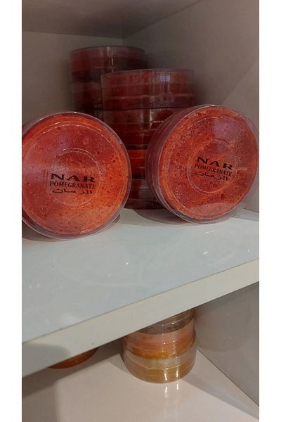 SABUNCU BABA Round Pomegranate Soap - 100% Natural, Peeling Effect, 120 Grams