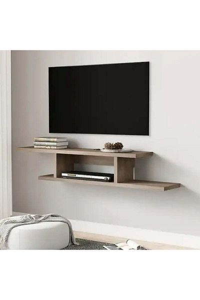 Modern home Floating TV Cabinet Stand Wall Mounted Media Console Shelf - Beige