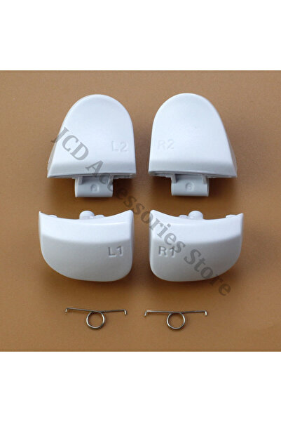 Choice أزرار كتف بيضاء JCD L1 R1 L2 R2 مع زنبرك لجهاز PS5 V3 3.0 BDM-030 بديلة