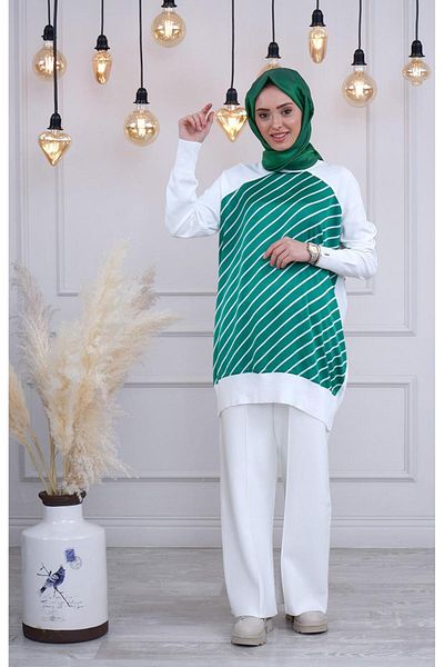 Invee Invee Tunic 6723 Ecru - Green