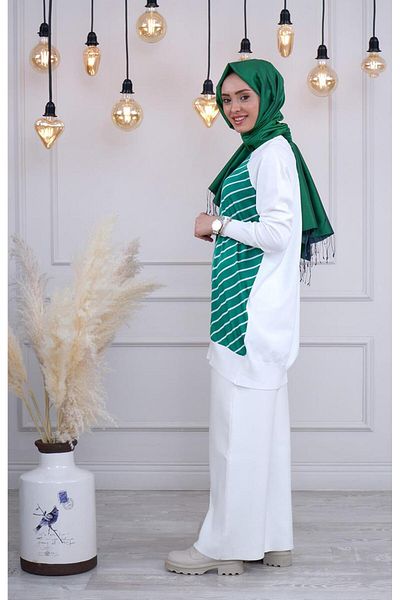 Invee Invee Tunic 6723 Ecru - Green