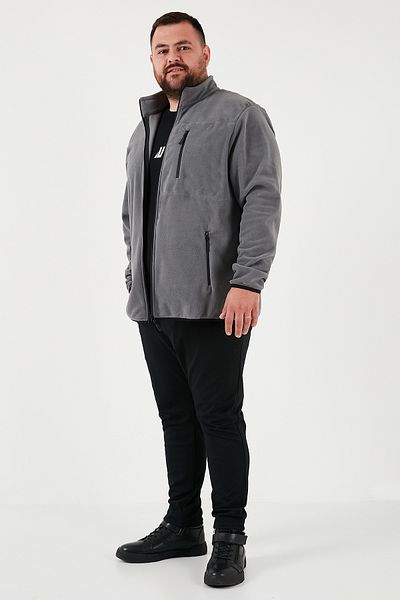 Buratti Ανδρική Ζακέτα Fleece με φερμουάρ Plus Size - Κανονική Εφαρμογή, ΖΑΚΕΤΑ με γιακά 5906028 Β