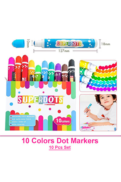 Choice ١٠ أقلام تلوين بنقاط، ١٠ ألوان، أقلام رسم وكتابة للأطفال الصغار، أقلام...