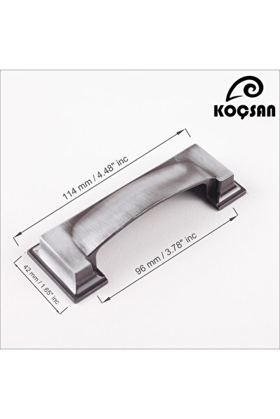 KOÇSAN Hisar Antic Argint 96 Mm Mâner Luxos Country Mobilier Bucătărie Dulap Sertar Mâner