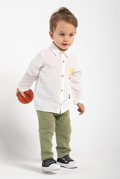 Çelix Kids Bebek&Çocuk %100 Pamuk Gömlek ve Pantolon Müslin Takım