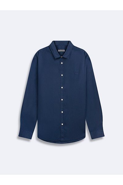 Ltb Βασικό μακρυμάνικο πουκάμισο Oxford Navy Blue
