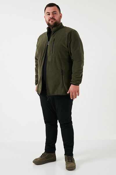 Buratti Ανδρική Ζακέτα Fleece με φερμουάρ Plus Size - Κανονική Εφαρμογή, ΖΑΚΕΤΑ με γιακά 5906028 Β