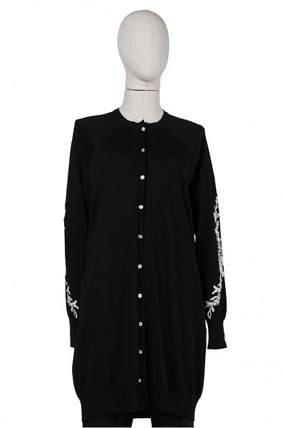Invee INVEE 6846 Cardigan trandafir brodat cu margele - negru