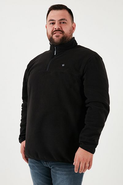 Buratti Ανδρικό Fleece 5906001 B - Plus Size, Stand Collar, Regular Fit, Anti-Pilling, Winter Raised