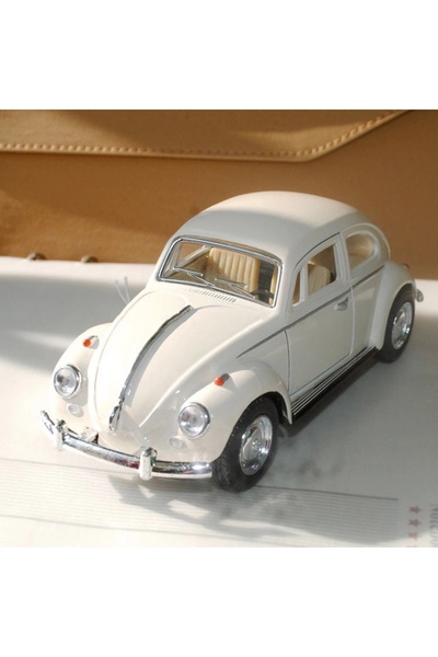 Choice لعبة نموذج سيارة خنفساء بيضاء مصبوبة بخاصية السحب للخلف جديدة وجميلة للأطفال كهدية ديكور لطيفة