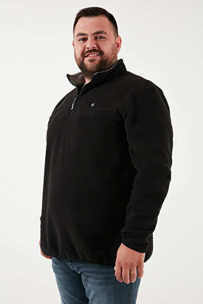 Buratti Men's Fleece 5906001 B - Plus Size, Stand Collar, Regular Fit, Anti-Pilling, Winter Charged