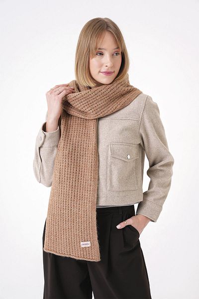 CHUBA Camel Colored Soft Knitwear Patterned Women's Scarf - 25W5003