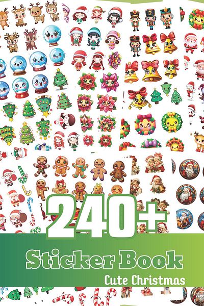 Postifull New Year Sticker Set - 240 Pieces of Labels, Notebook and Book