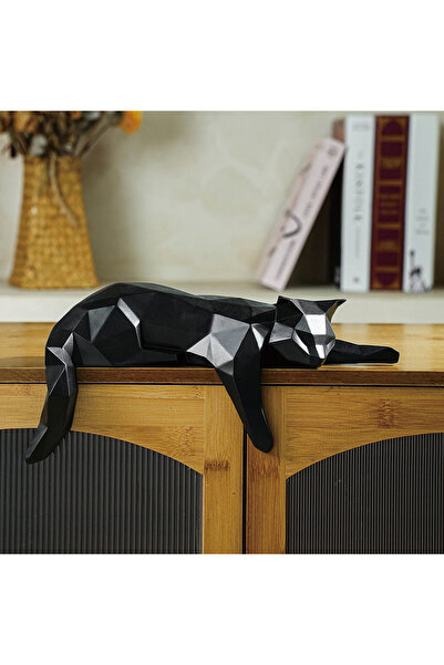Choice Black White Black Cat Statue - Geometric Modern Room Decor Figurine Sc...