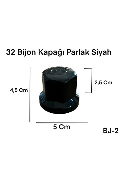 gcstore 20 adet 32 Parlak Siyah Bijon Kapağı  Kamyon  Tır ve Otobüs Uyumludur