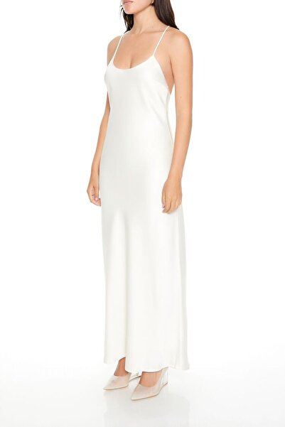 Forever 21 Saten Sırt Dekolteli Elbise