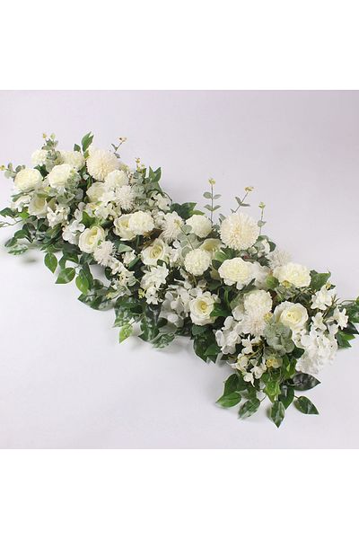 Choice White 100cm Diy Wedding Flower Wall Arrangement Supplie Silk Peonie Rose Artificial Floral Row Decor