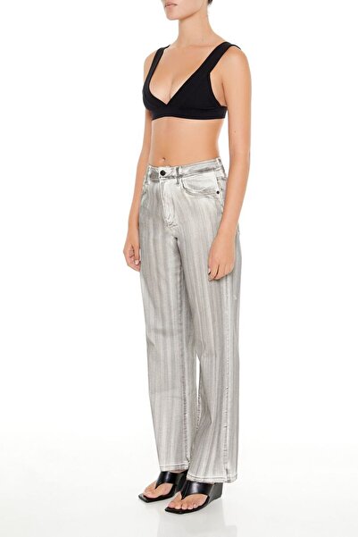 Forever 21 Brushed High-Rise Straight Jean Pantolon
