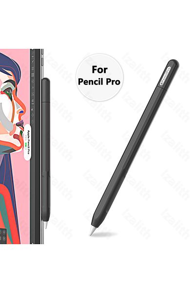 Choice حافظة قلم رصاص سوداء لقلم Apple Pencil Pro، غطاء واقٍ رفيع للغاية من السيليكون الناعم مطابق للألوان