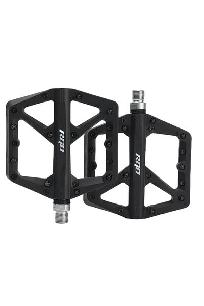 Choice Black RGO Bicycle Pedals Mtb Nylon Platform Footrest Flat Mountain Bike Paddle Grip Pedalen Bearings