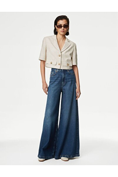 Marks & Spencer Lyocell™ Yüksek Bel Palazzo Jean Pantolon