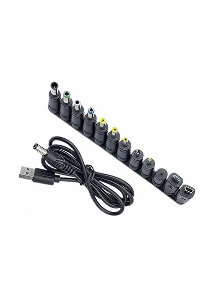 Choice كابل طاقة أسود 12 في 1 USB 5 فولت إلى تيار مستمر كابل شحن عالمي USB إل...