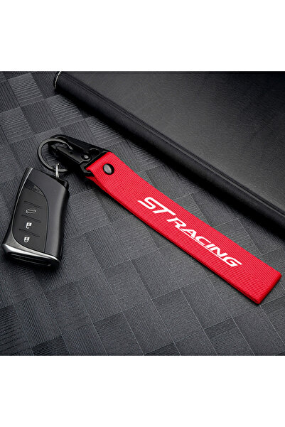 Choice سلسلة مفاتيح معدنية بتصميم سيارات ST حمراء، مناسبة لسيارات فورد ST RAC...