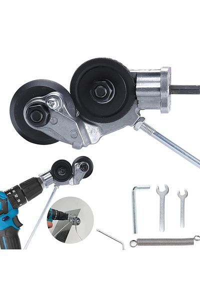 Choice Electric Drill Plate Cutter Attachment Double Headed Free Cutting Tools Iron Metal Sheet Cutter P...