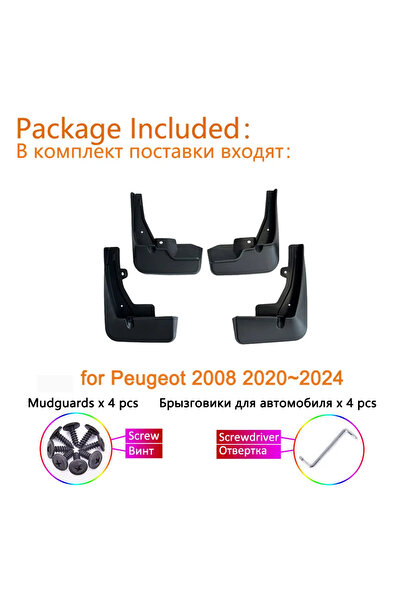 Choice For Peugeot 2008 2020 2021 2022 2023 2024 Accessories Mud Flaps 4x Mudguards Anti-splash Fender U...