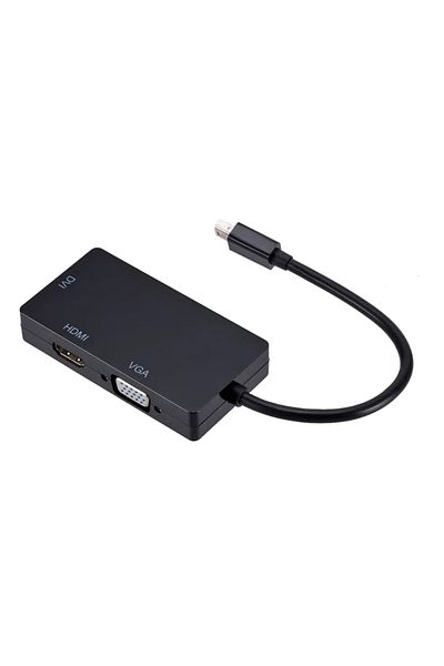 Choice 3 In 1 3 In 1 Thunderbolt Mini Dp To Hdmi Vga Dvi Converter 1080p Mini Dp Cable Adapter For Macbook