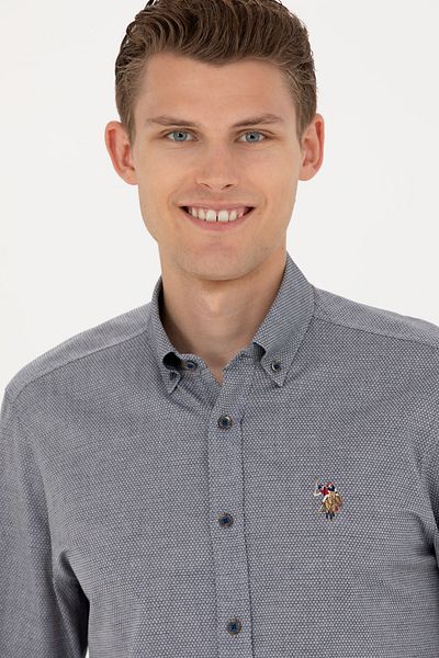 U.S. Polo Assn. Мъжка тъмносиня риза с дълъг ръкав, базова, 50271292-vr033