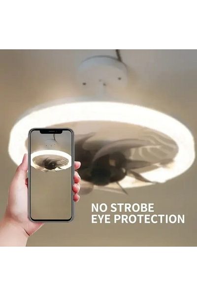 IRALAN Modern Ceiling Fan with Remote Control and 3-Speed ??E27 Lighting Base Smart 3-in-1 for Be...
