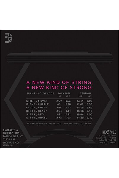 Daddario Nyxl0942 Electric Guitar String Set, 09-42, Super Light