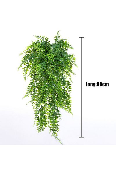 Choice 90cm Artificial Plant Plastic Wall Hanging Persian Fern Leave Vines Home Garden Wedding Party Wal...