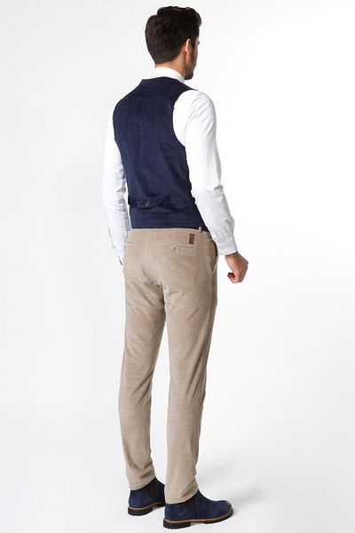 Mcr Plain Slim Fit Metal Button Classic Velvet Men's Vest Navy Blue - 40991.19K