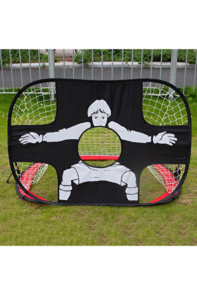 Choice شبكة مرمى كرة قدم حمراء من النايلون قابلة للطي، مناسبة للبالغين، مثالية للملاعب والحدائق الخلفية.