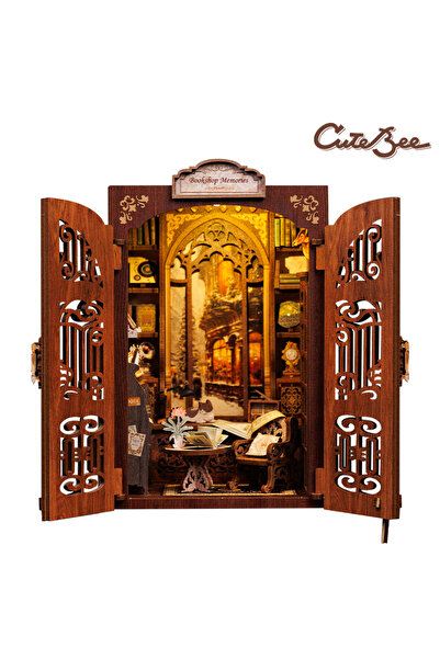 Choice ذكريات مكتبة Cutebee DIY بيت دمى خشبي صغير مع أثاث وضوء بيت دمى Casa M...