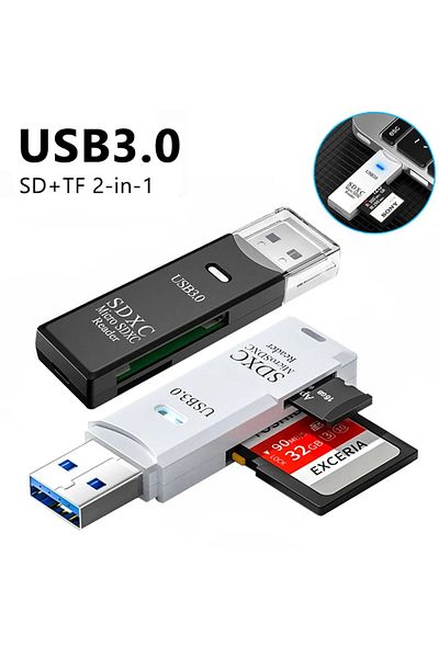 Fomscvka USB 3.0 Card Reader 2 In 1 USB 2.0 to SD Micro SD TF Memory Card Adapter For PC Laptops Accessori...